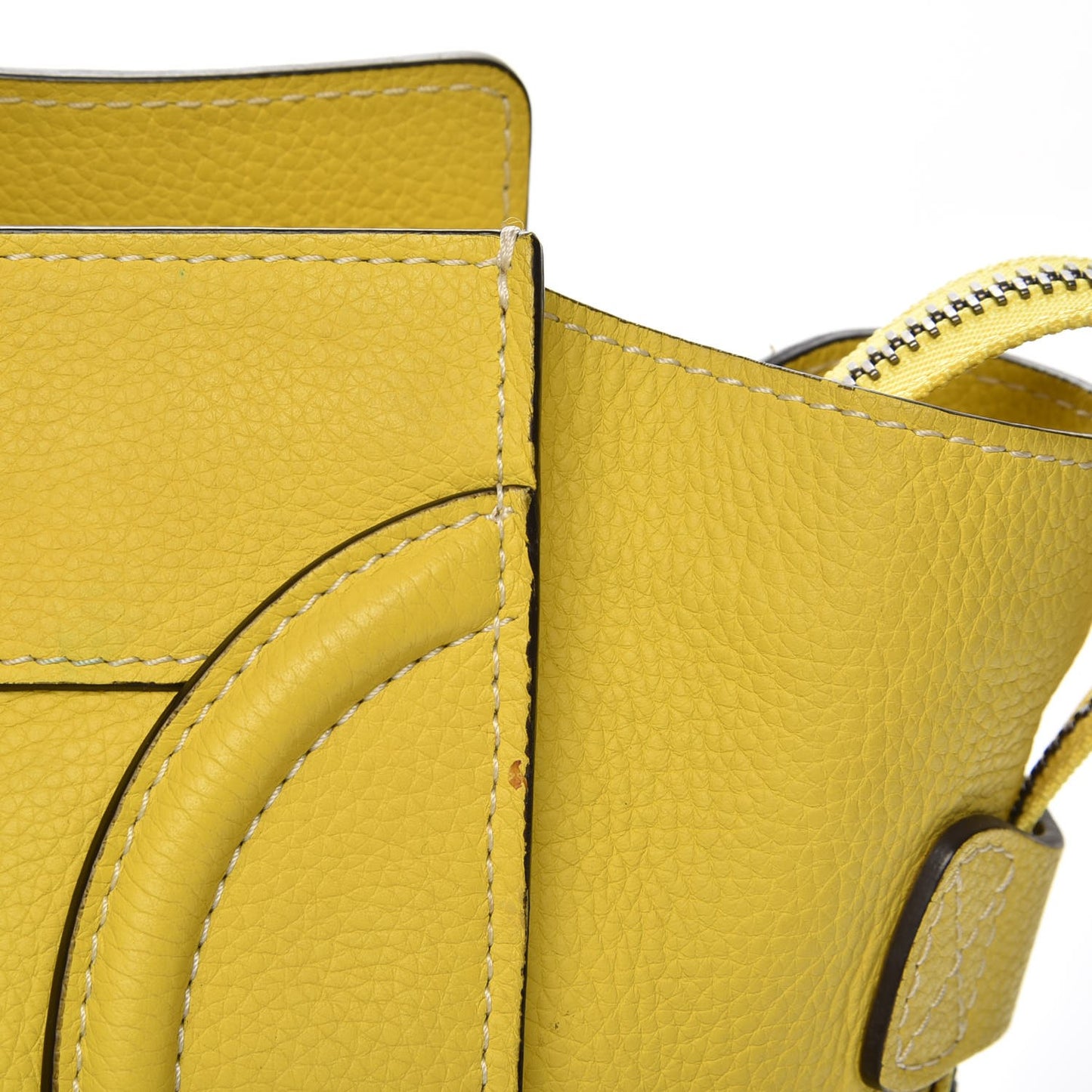 Drummed Calfskin Mini Luggage Citron