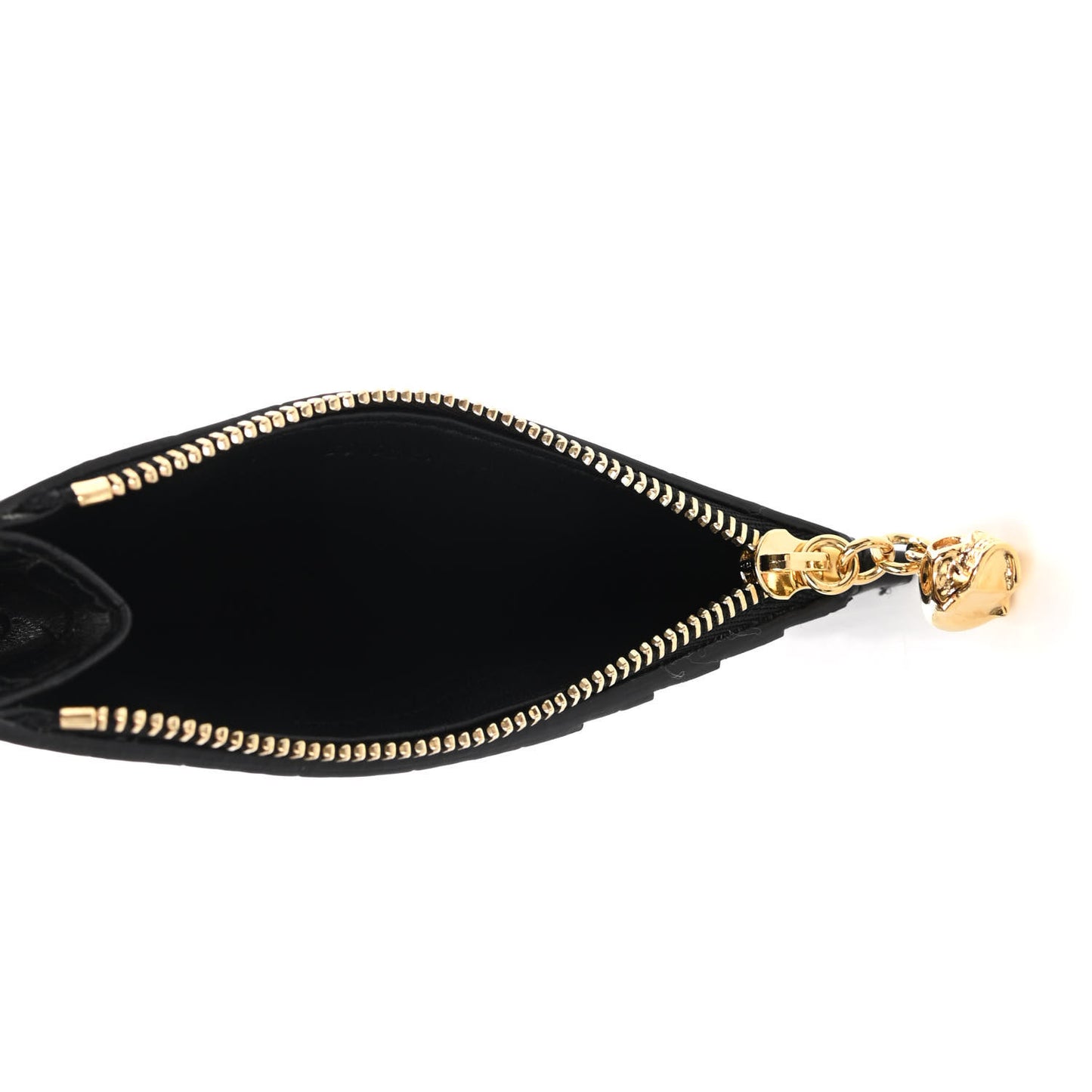 Calfskin Crocodile Embossed Card Holder Wallet Black