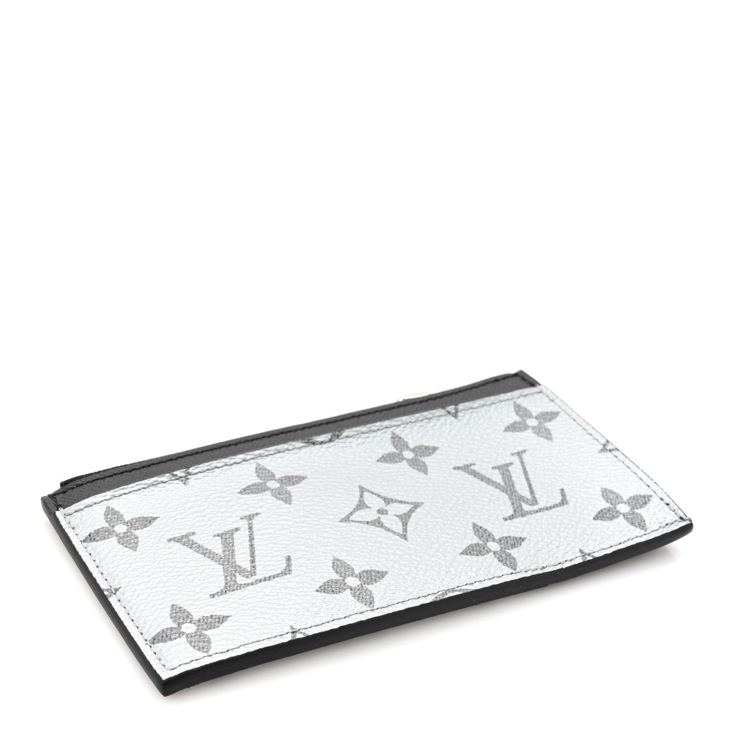 Louis Vuitton Metallic Taigarama Coin Card Holder Gunmetal Grey Black 5 of 7