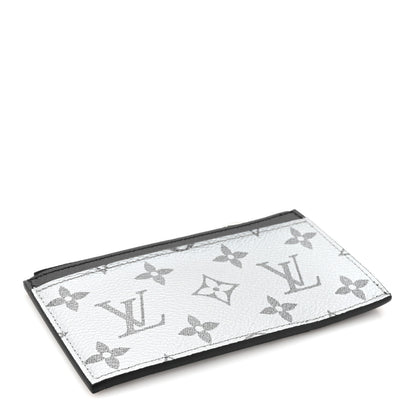 Louis Vuitton Metallic Taigarama Coin Card Holder Gunmetal Grey Black 5 of 7