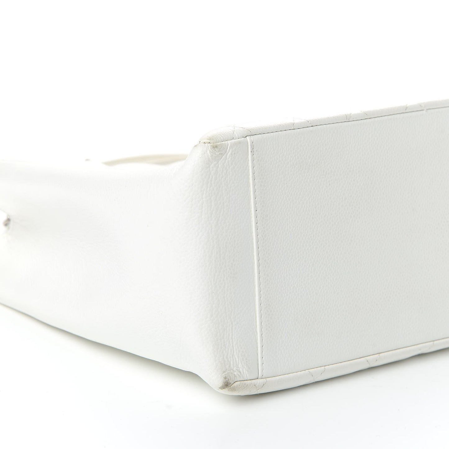 Caviar Quilted Grand Shopping Tote GST White