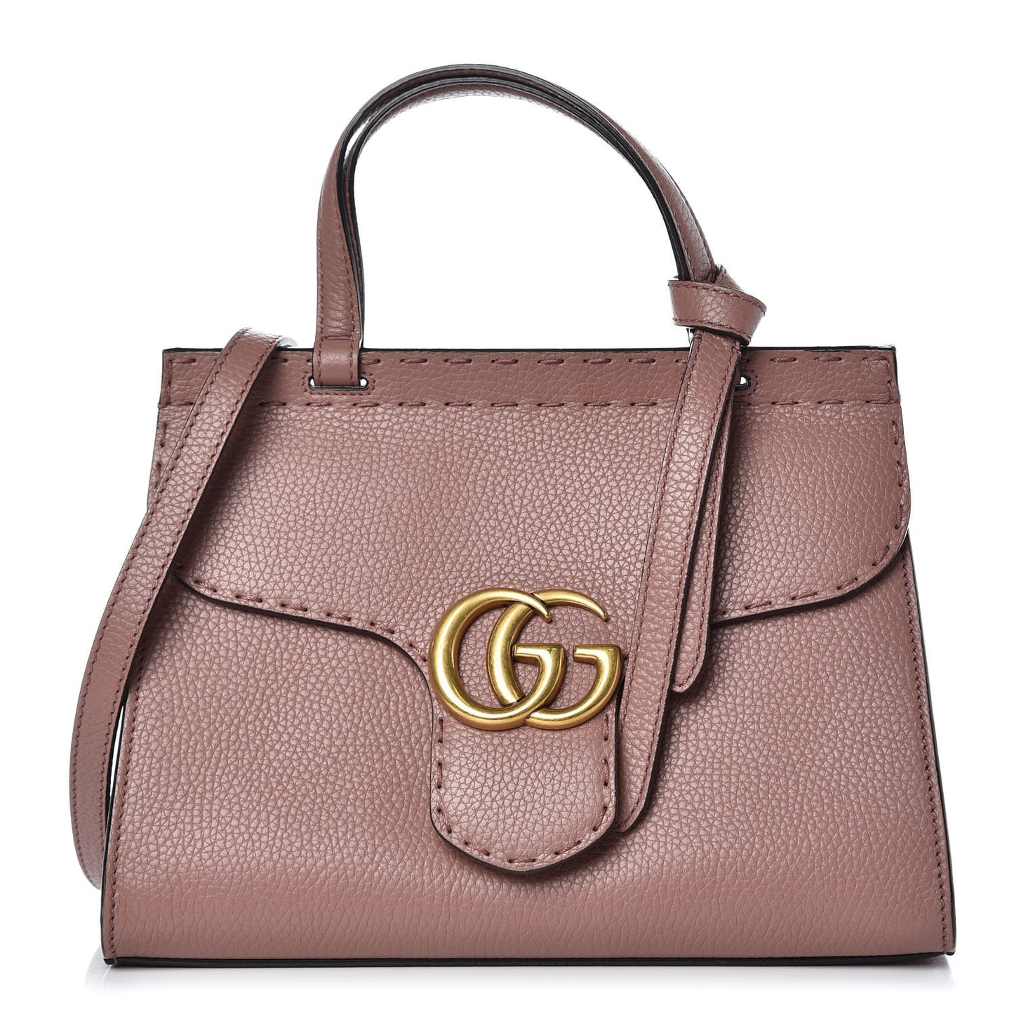 Calfskin Mini GG Marmont Top Handle Bag Rosy Phard