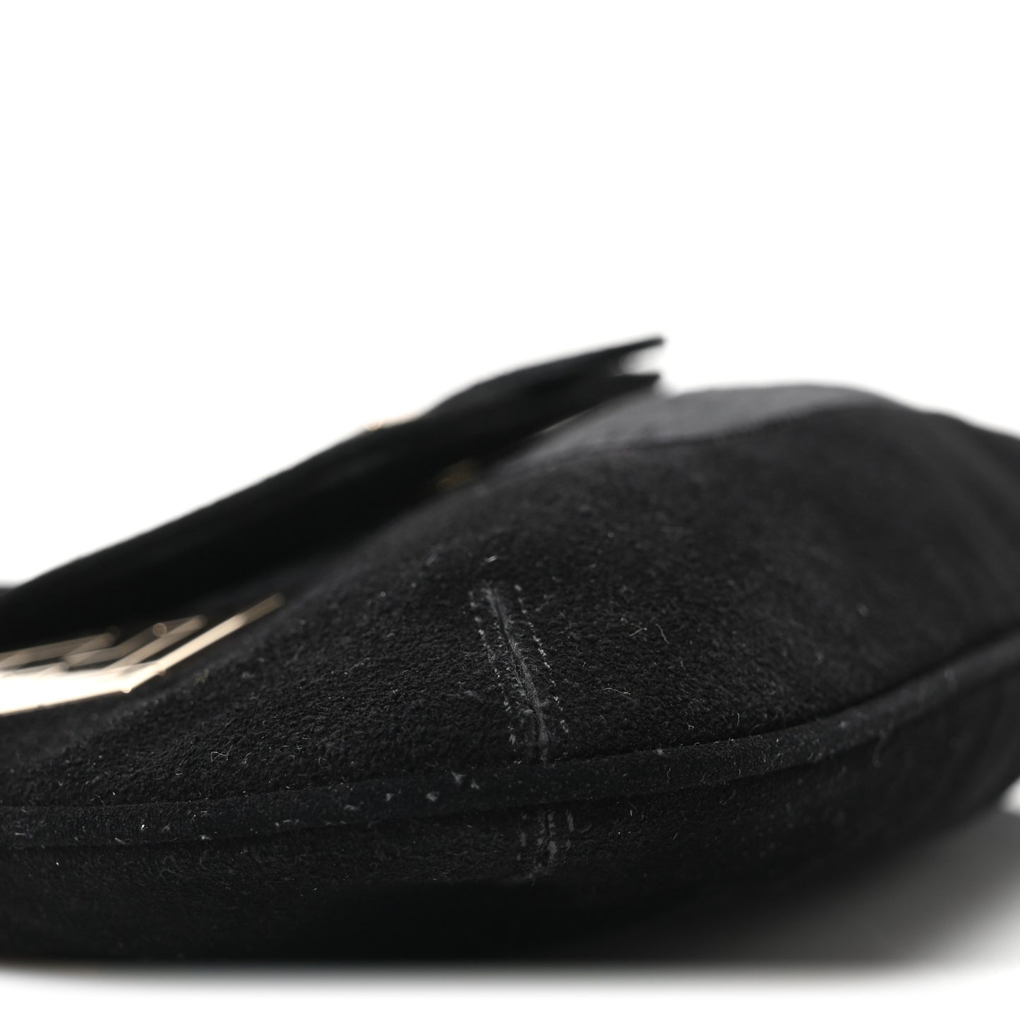 Suede Zucchino FF Shoulder Bag Black