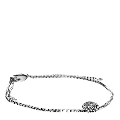 David Yurman Sterling Silver Diamond 9mm Chatelaine Petite Pave Bracelet 1 of 4