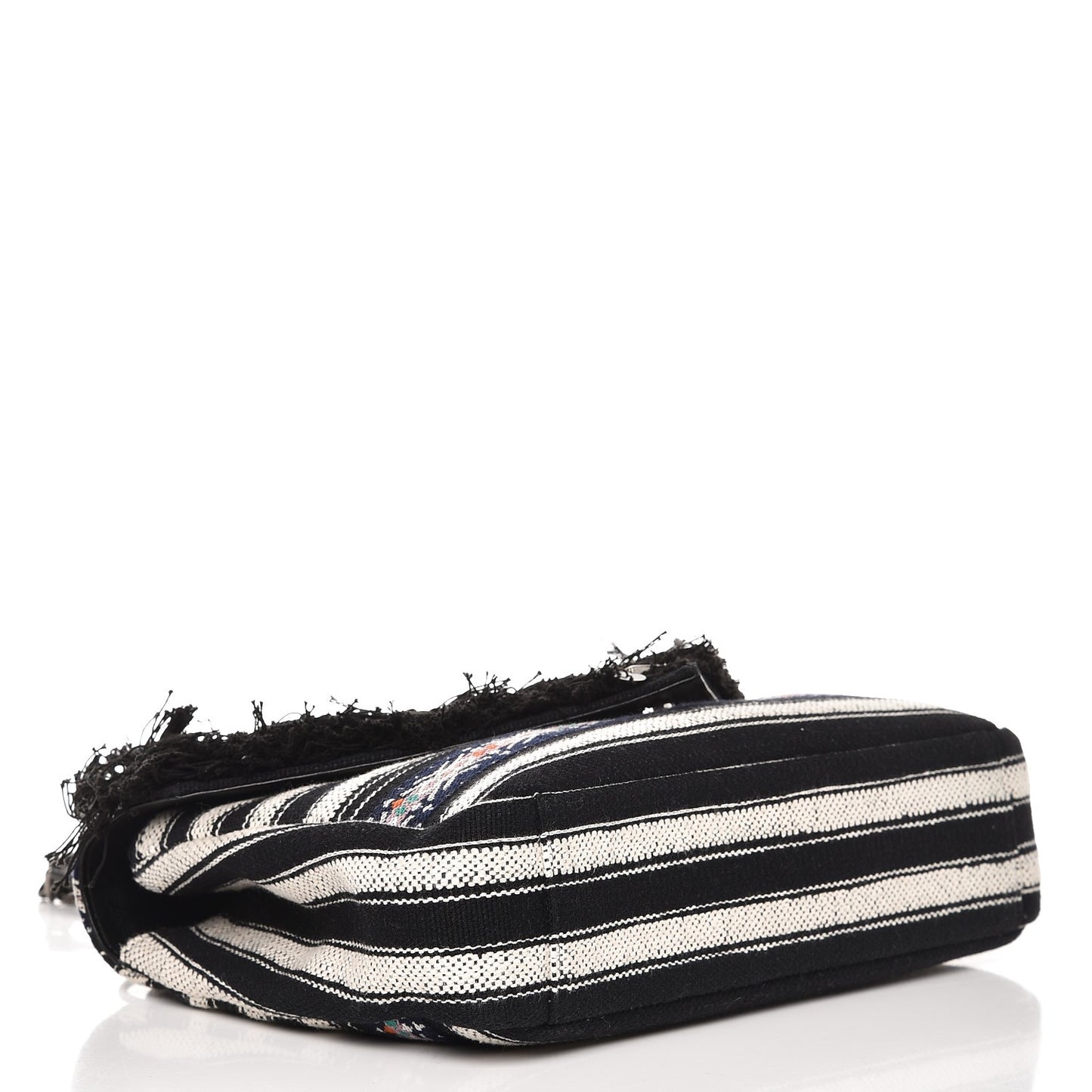 Berber Chevron Tassel Monogram Large College Bag Black