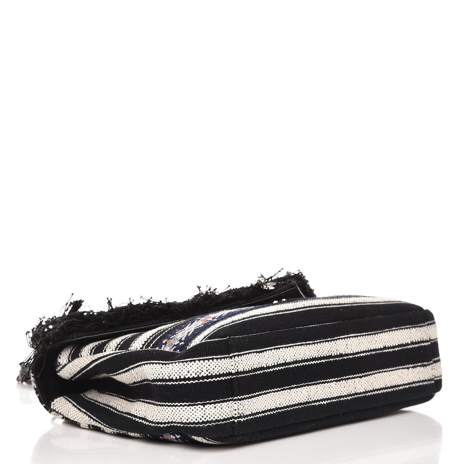 Saint Laurent Berber Chevron Tassel Monogram Large College Bag Black 4 of 10