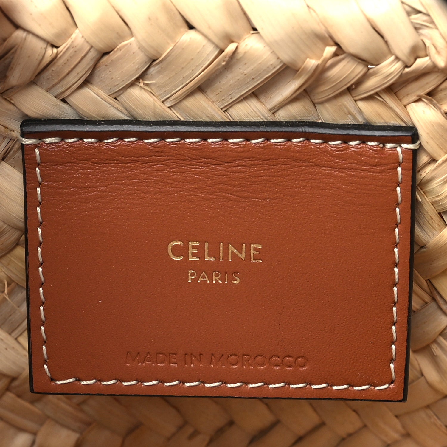 Celine Palm Leaves Calfskin Classic Triomphe Nano Panier Tan 6 of 10