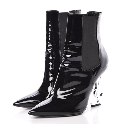 Saint Laurent Patent Opyum Ankle Boot 37.5 Black 3 of 11