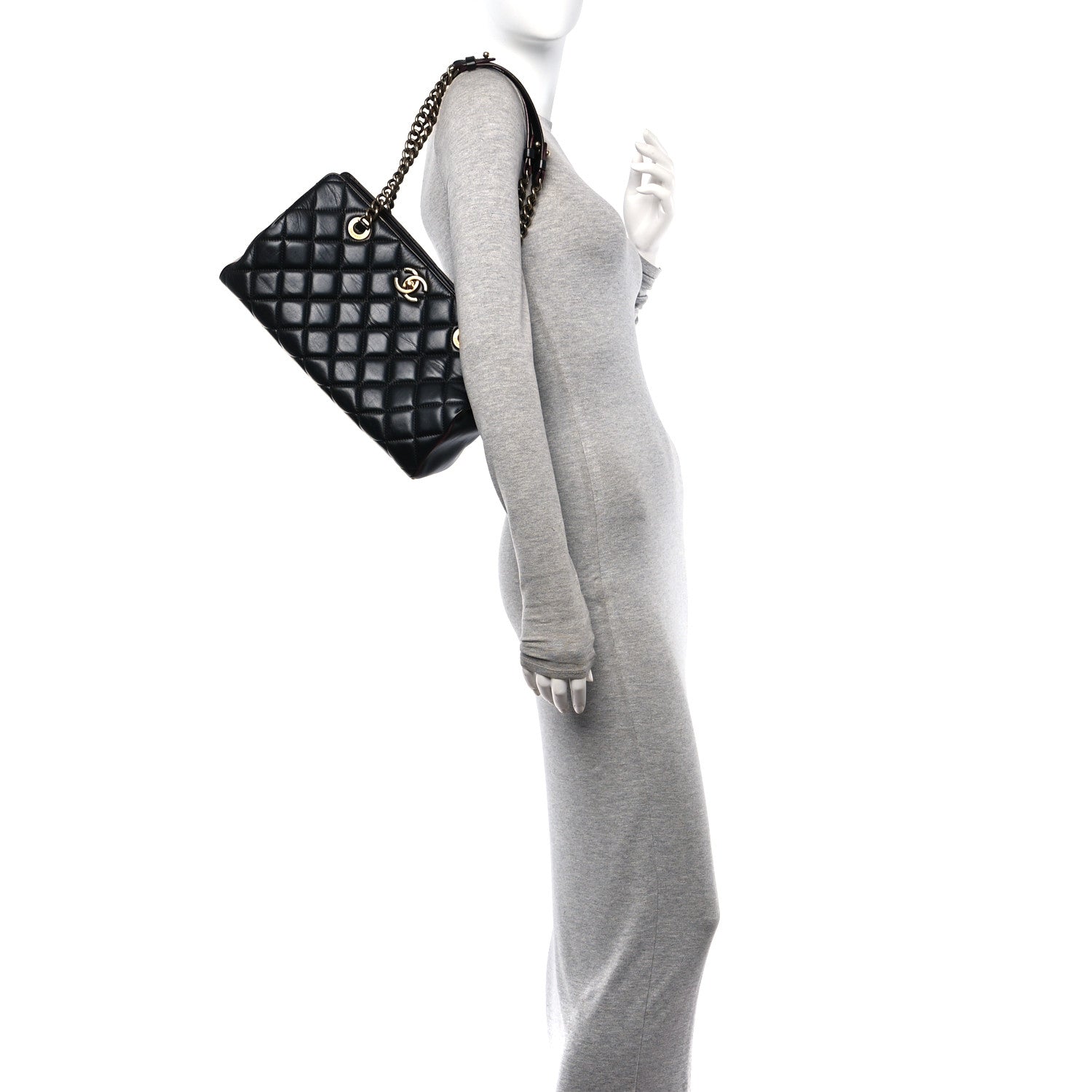 Chanel Calfskin Quilted Small Perfect Edge Tote Black 3 of 11