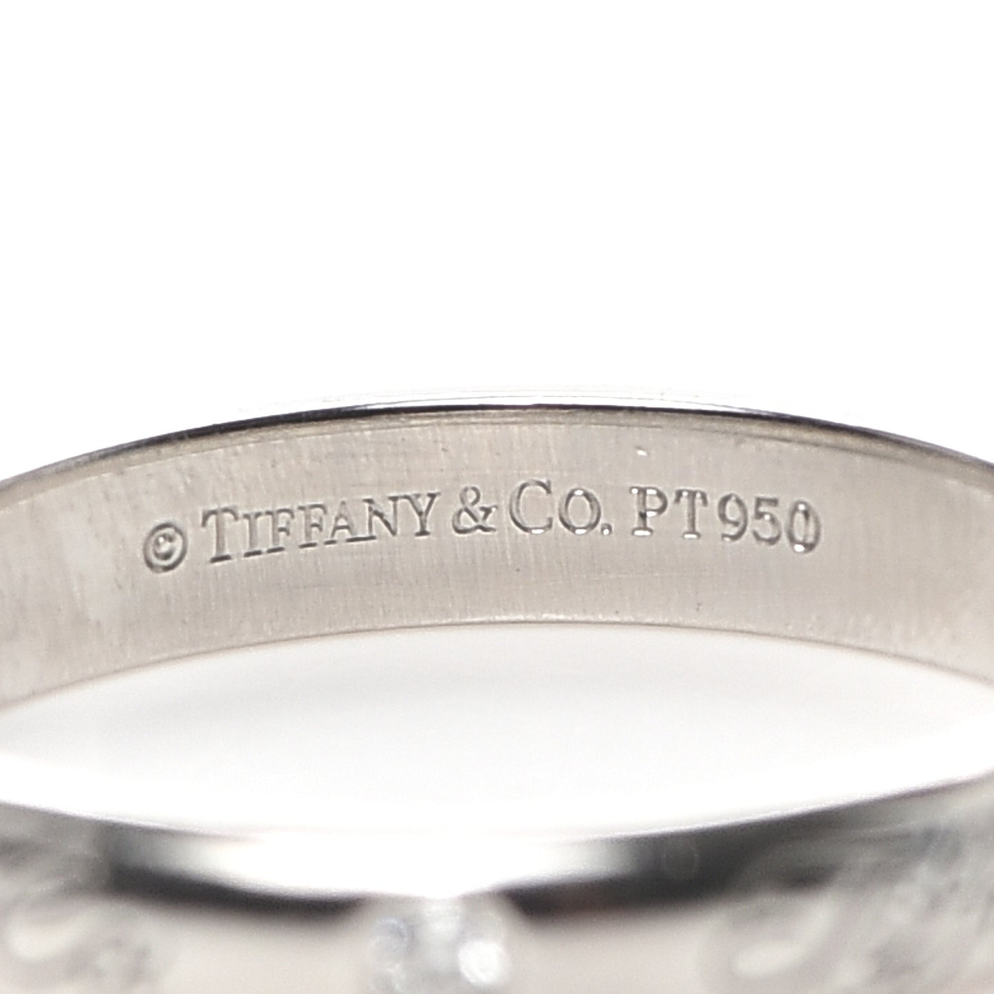 Platinum Diamond Logo Band Ring 50 5.25