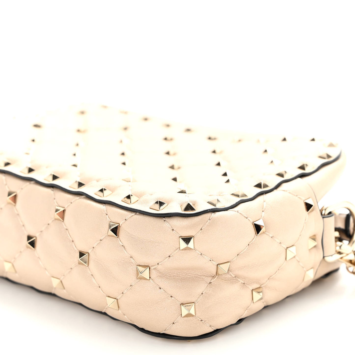 Nappa Rockstud Spike Camera Crossbody Bag Light Ivory