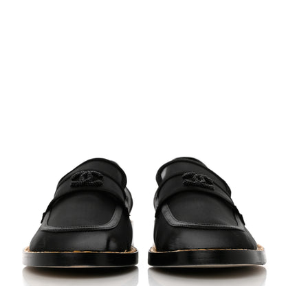 Chanel Mesh Satin CC Loafers 40 Black 2 of 8