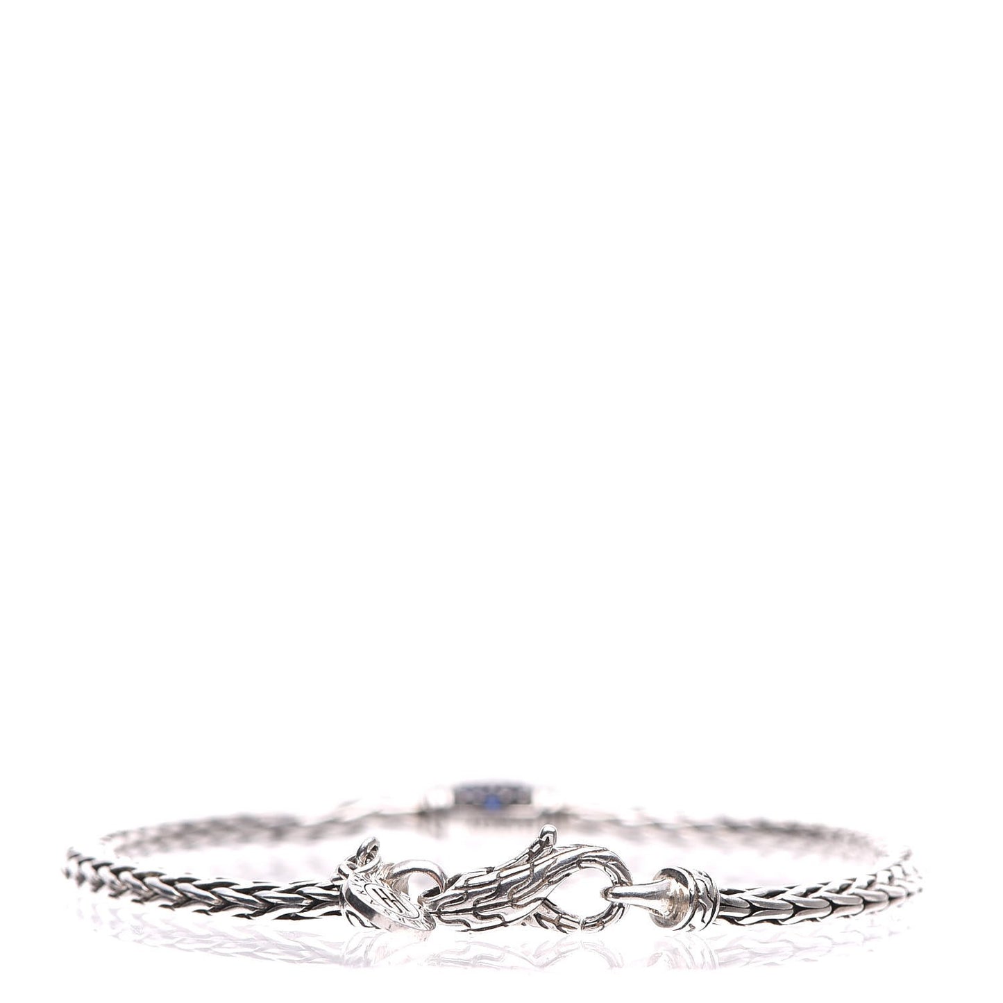 Sterling Silver Blue Sapphire Classic Chain Station Bracelet