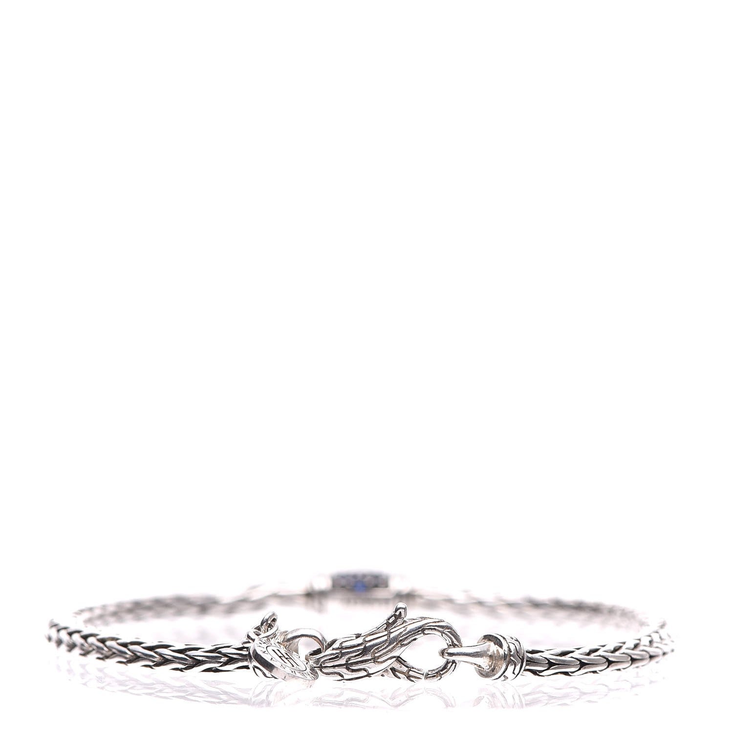 John Hardy Sterling Silver Blue Sapphire Classic Chain Station Bracelet 3 of 6