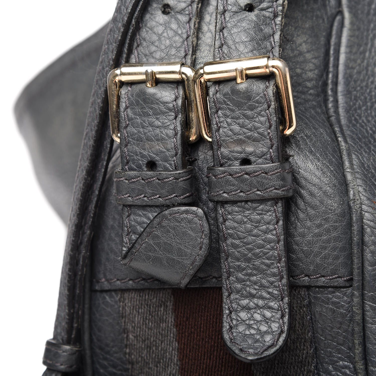 Gucci Pebbled Calfskin Medium Heritage Shoulder Bag Charcoal Grey 12 of 14
