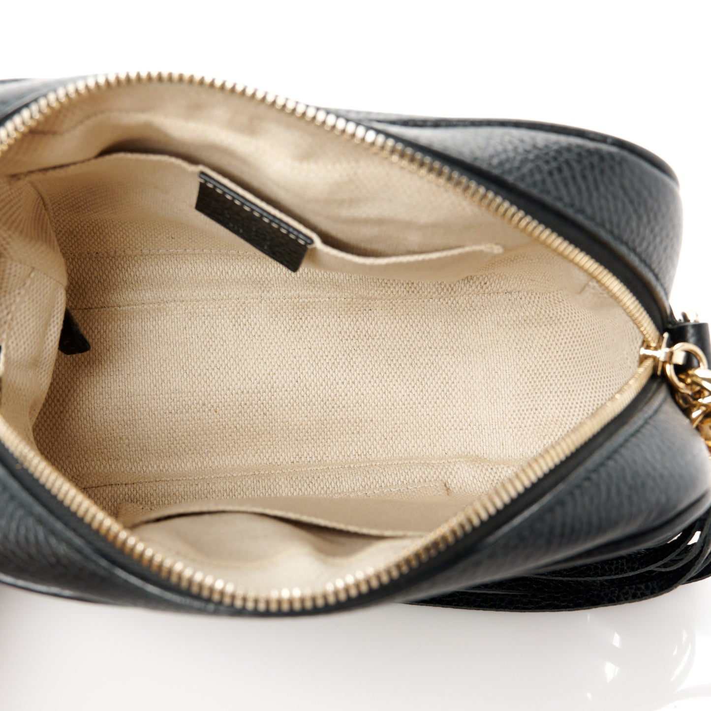 Pebbled Calfskin Small Soho Disco Bag Black