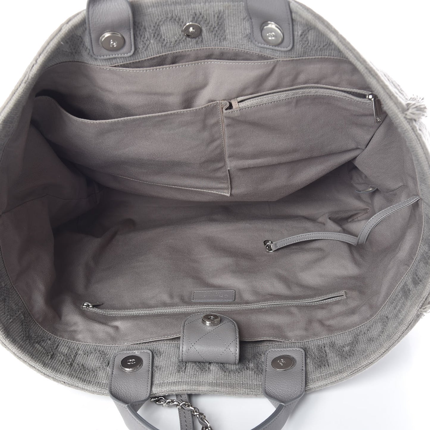 Canvas Large Double Face Shopping Tote Grey