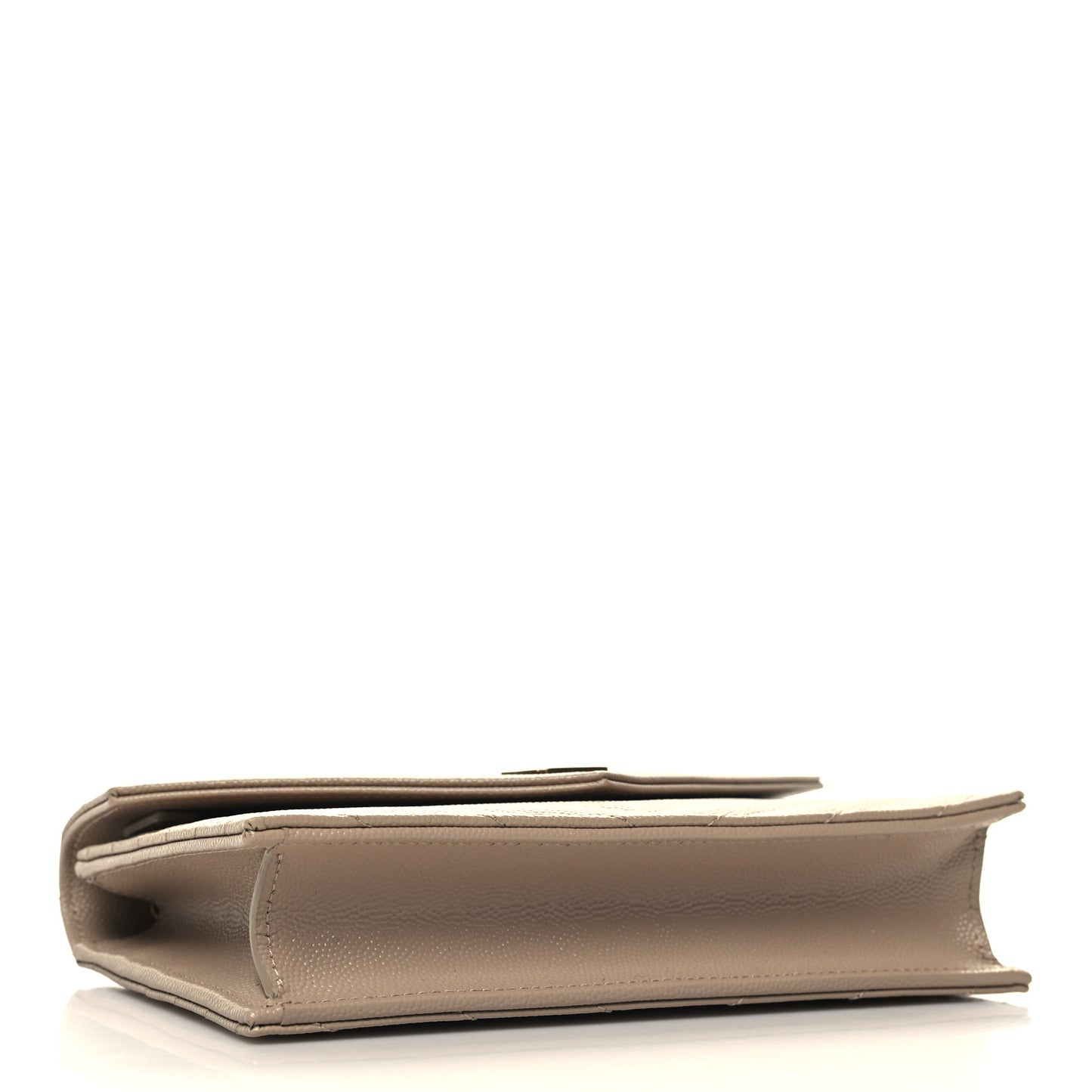 Grain De Poudre Matelasse Chevron Monogram Envelope Chain Wallet Dark Beige