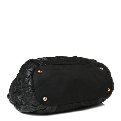 Prada Tessuto Nylon Nappa Gaufre Shoulder Bag Black 3 of 16