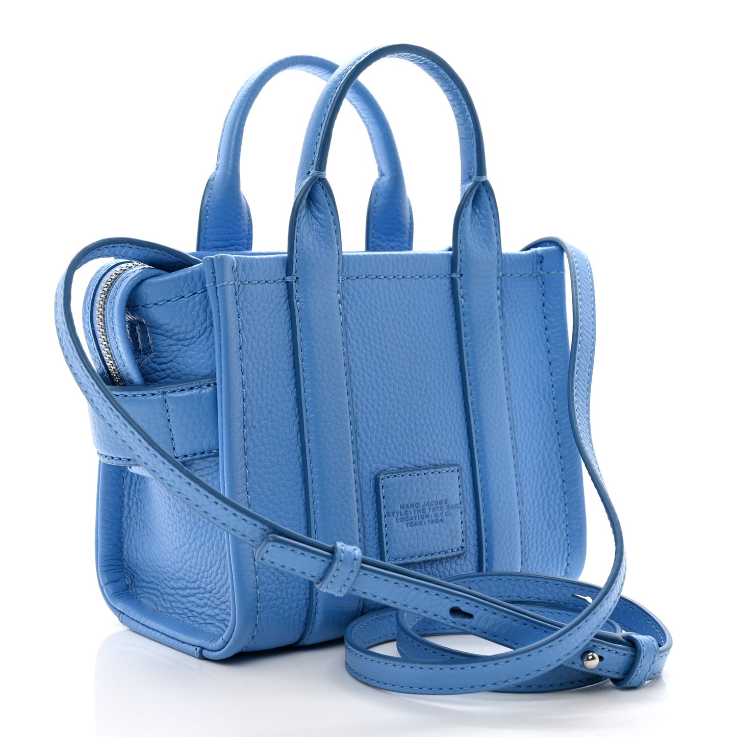 Grained Calfskin Mini The Tote Bag Spring Blue
