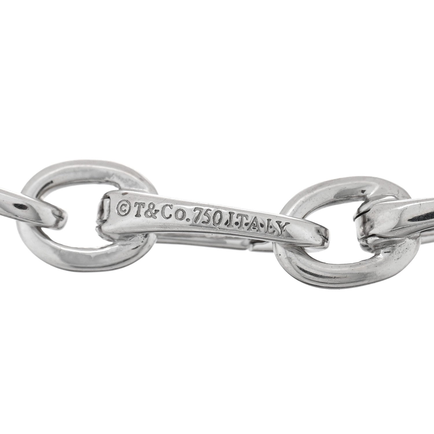 Tiffany 18K White Gold Clasping Oval Link Bracelet 3 of 3