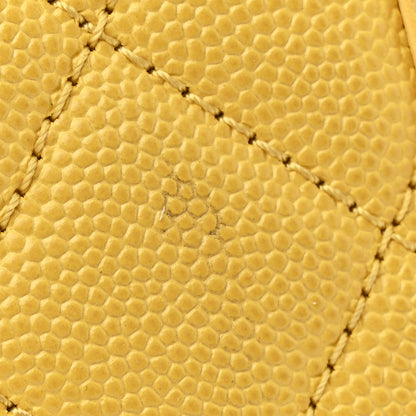 Chanel Caviar Quilted Small CC Filigree Vanity Case Yellow 12 of 13