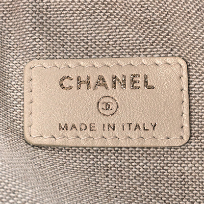Chanel Lambskin Painted Quilt Pouch Black Blue Grey 6 of 9
