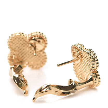 Van Cleef & Arpels 18K Yellow Gold Vintage Alhambra Earrings 3 of 4