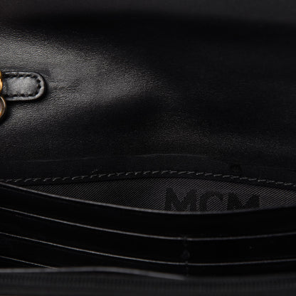 MCM Calfskin Studded Shoulder Bag Black 10 of 10