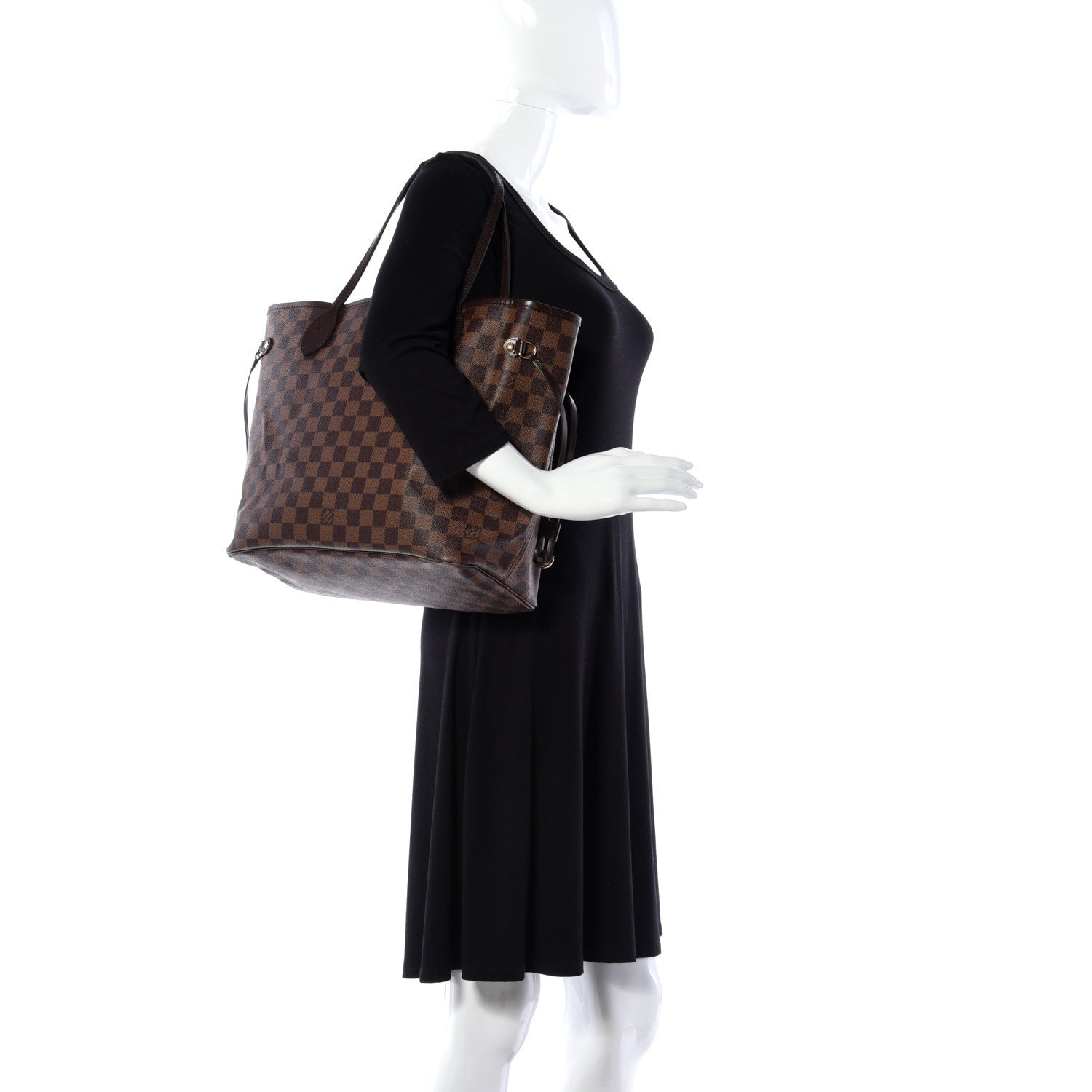 Louis Vuitton Damier Ebene Neo Neverfull MM Rose Ballerine 2 of 8