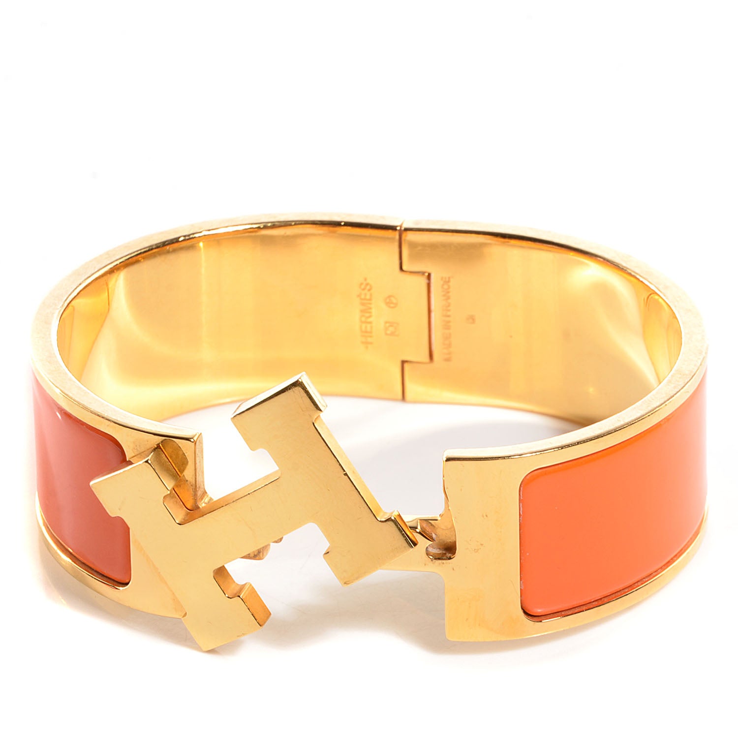Hermes Enamel Wide Clic Clac H Bracelet PM Orange 3 of 6