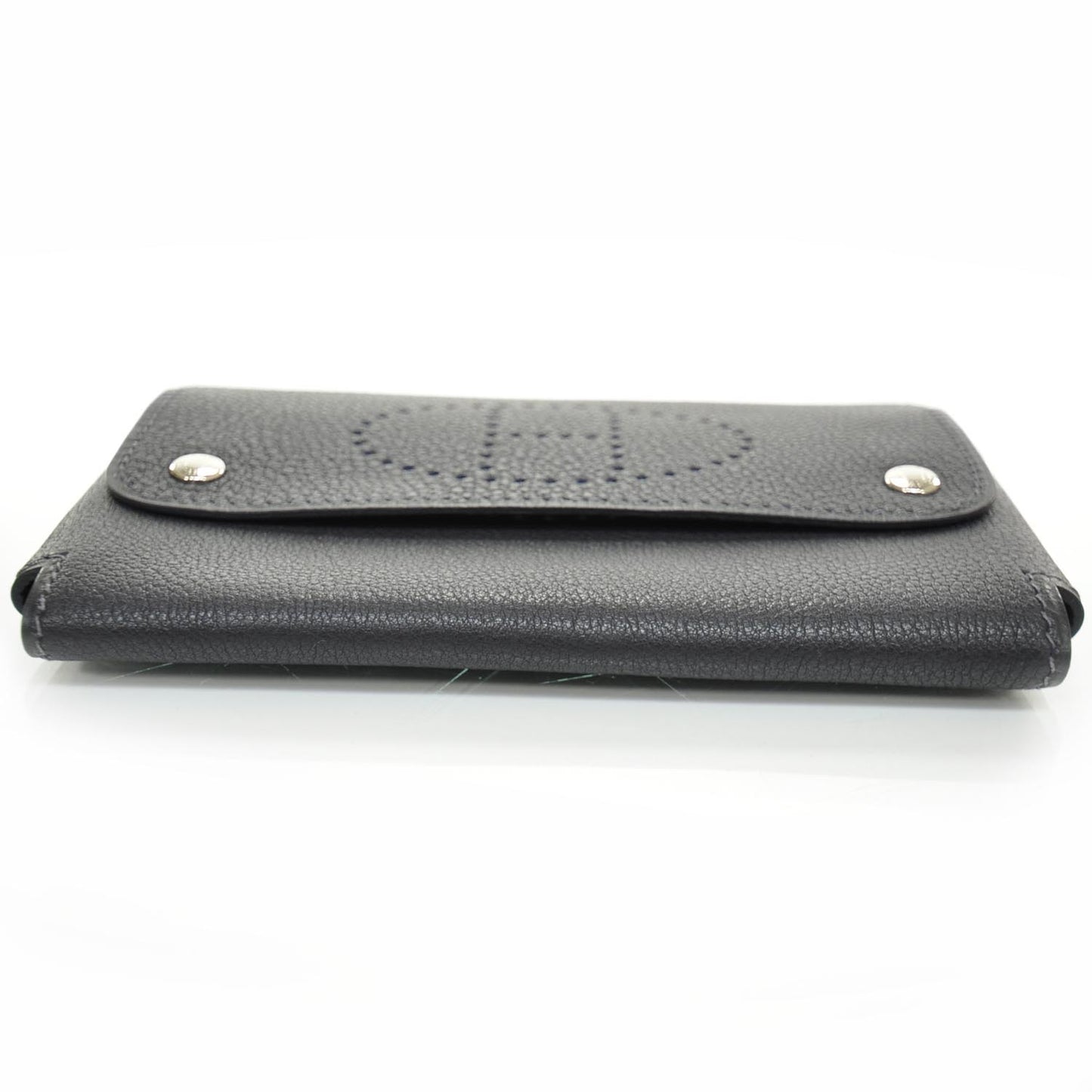 Taurillon Clemence Playing Cards Holder Black
