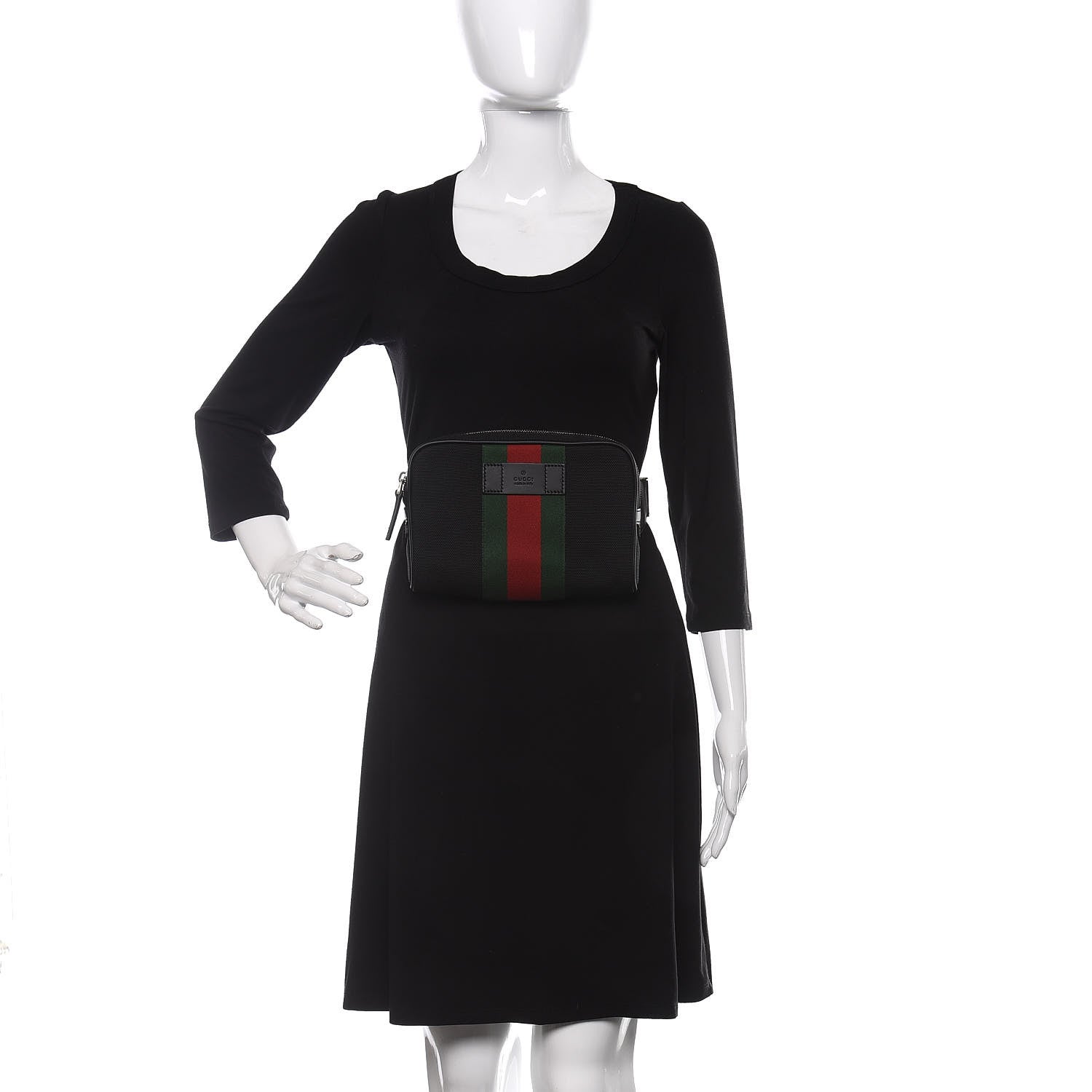 Gucci Canvas Web Slim Belt Bag Black 2 of 10