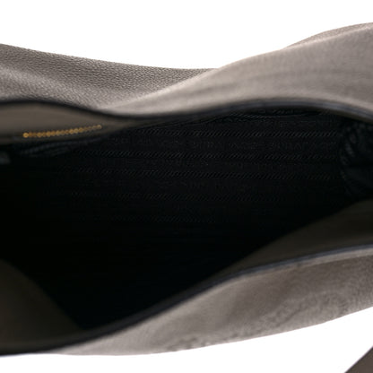 Prada Vitello Phenix Logo Hobo Taupe 5 of 13