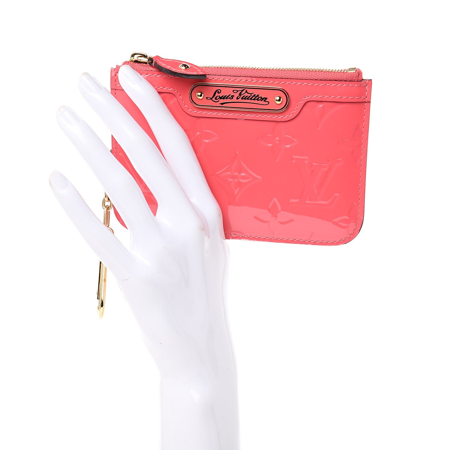 Louis Vuitton Vernis Key Pouch Rose Litchi 2 of 8