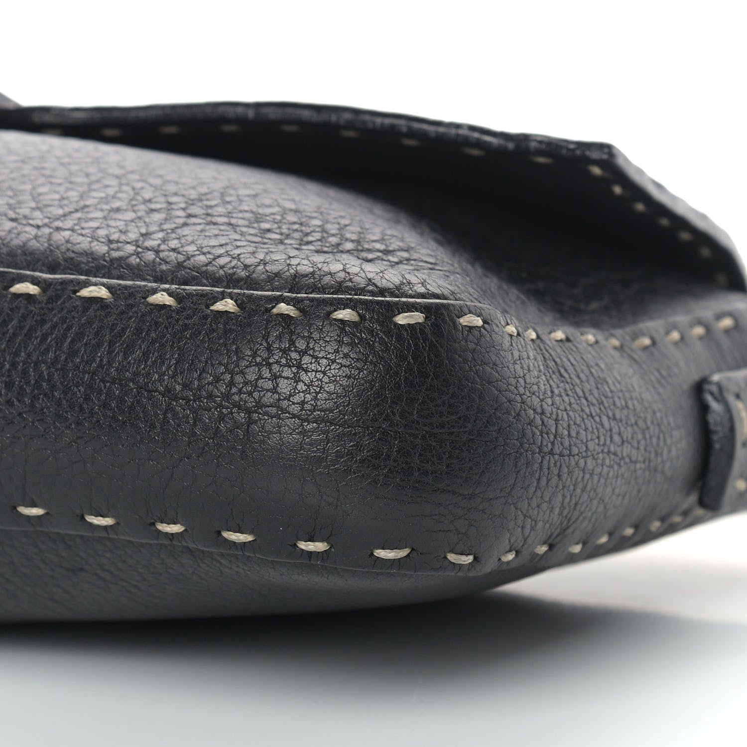 Fendi Calfskin Romano Selleria Baguette Black 7 of 16