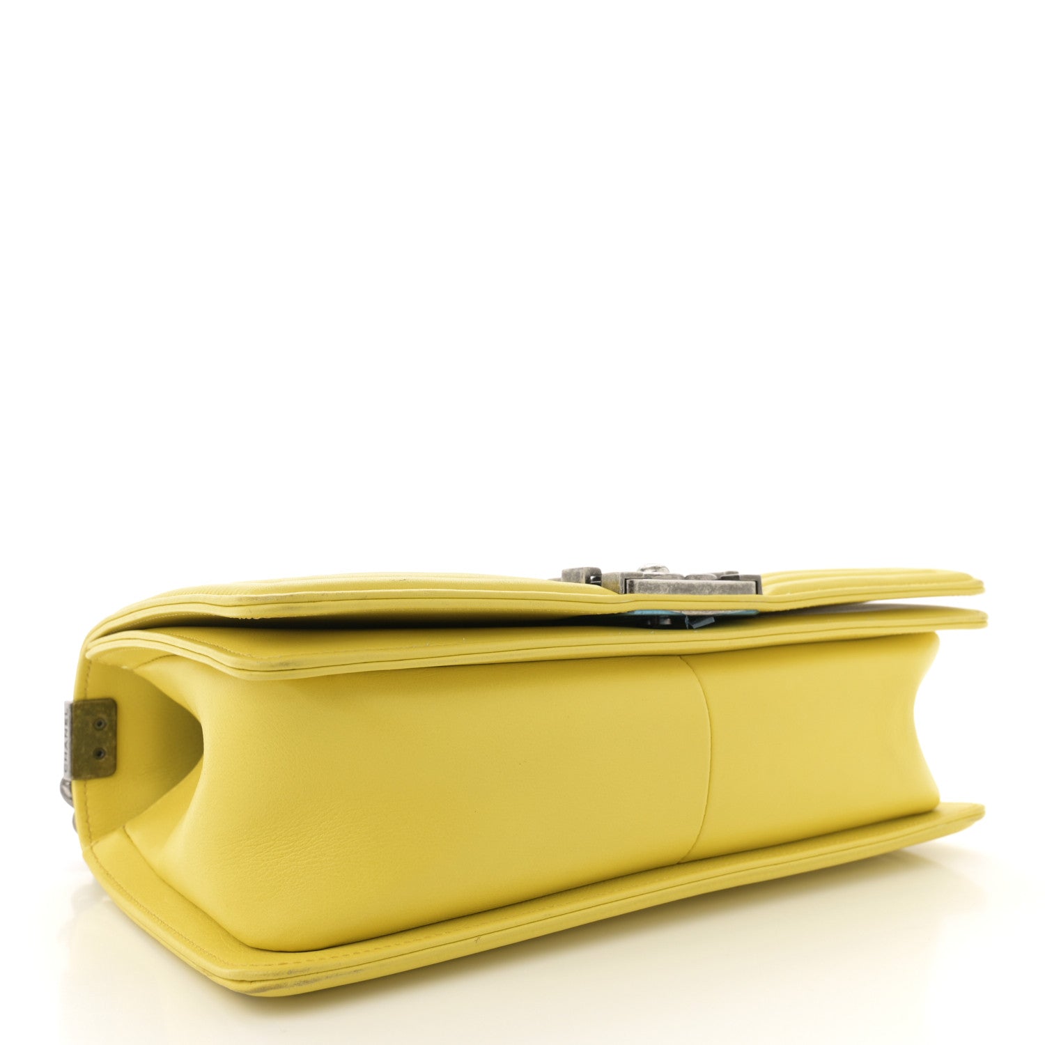 Chanel Calfskin Chevron Quilted Medium Boy Flap Yellow 4 of 14