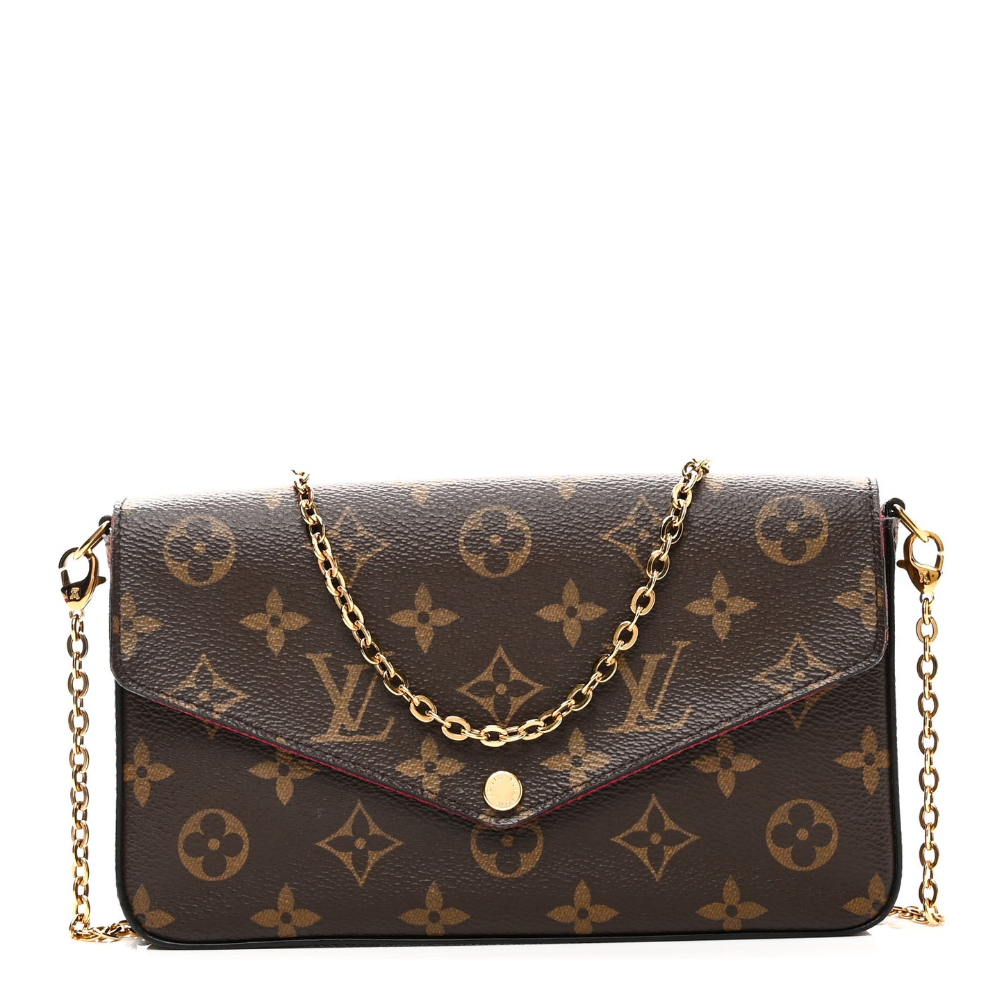 Monogram Pochette Felicie Chain Wallet Fuchsia