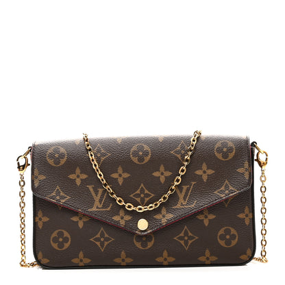 Louis Vuitton Monogram Pochette Felicie Chain Wallet Fuchsia 1 of 10
