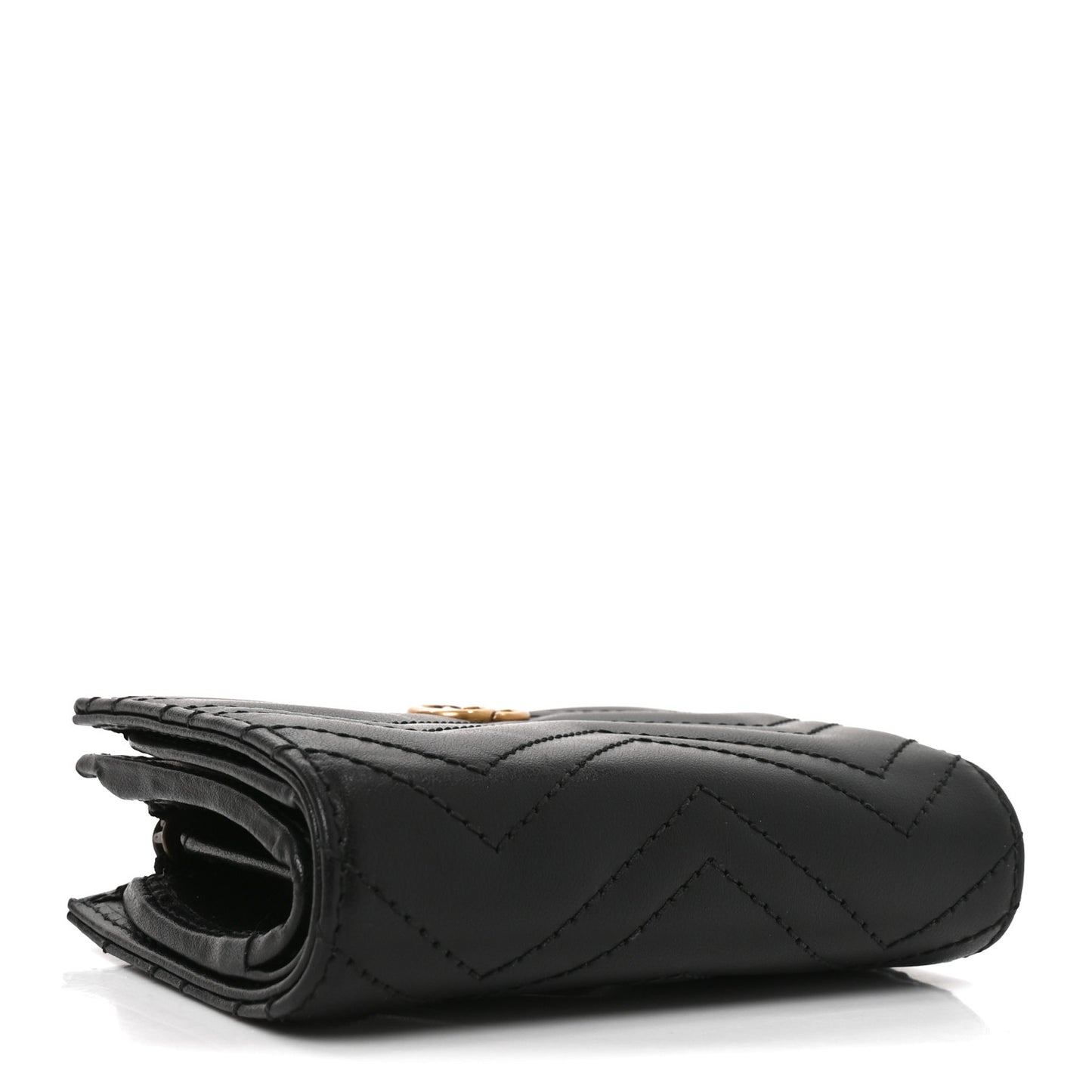 Calfskin Matelasse GG Marmont Card Case Wallet Black