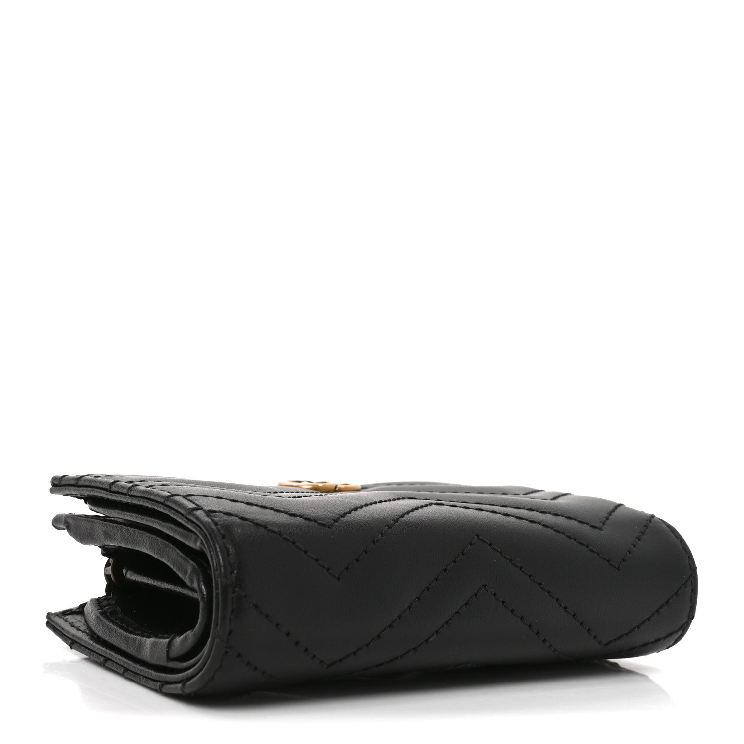 Gucci Calfskin Matelasse GG Marmont Card Case Wallet Black 4 of 8