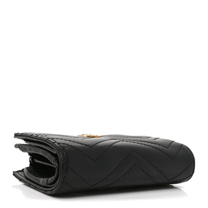 Gucci Calfskin Matelasse GG Marmont Card Case Wallet Black 4 of 8