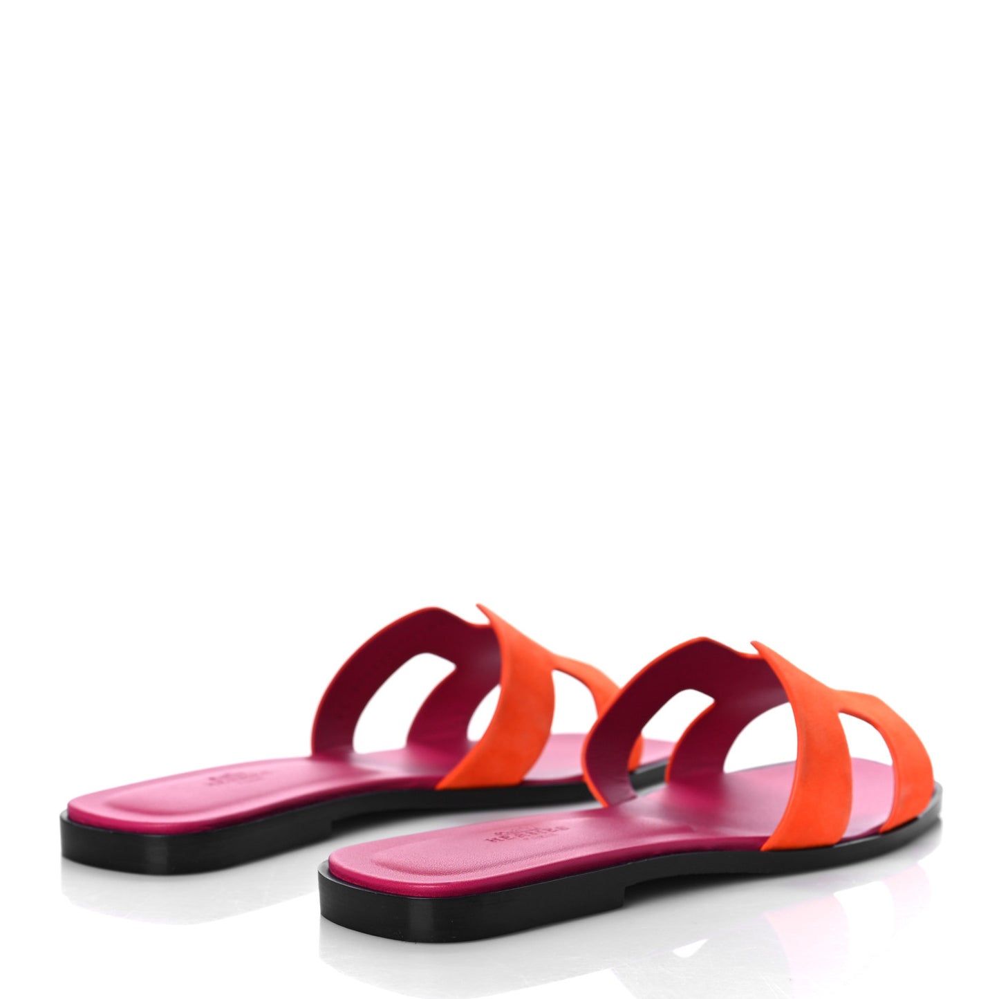 Suede Goatskin Oran Sandals 39 Orange Synthetique