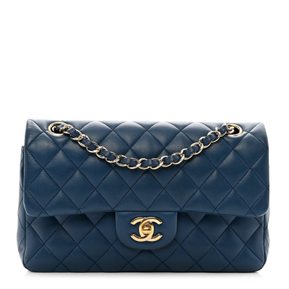 Chanel Lambskin Quilted Small Double Flap Dark Blue 1 of 12