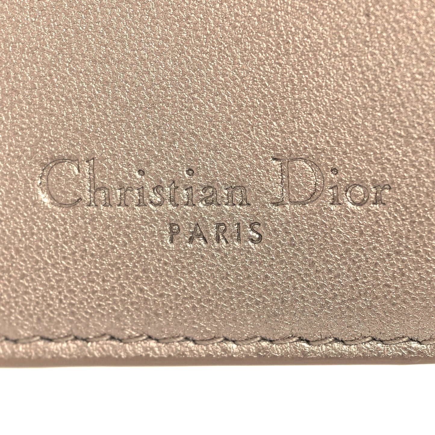 Metallic Lambskin Cannage Lady Dior Lotus Wallet Gold