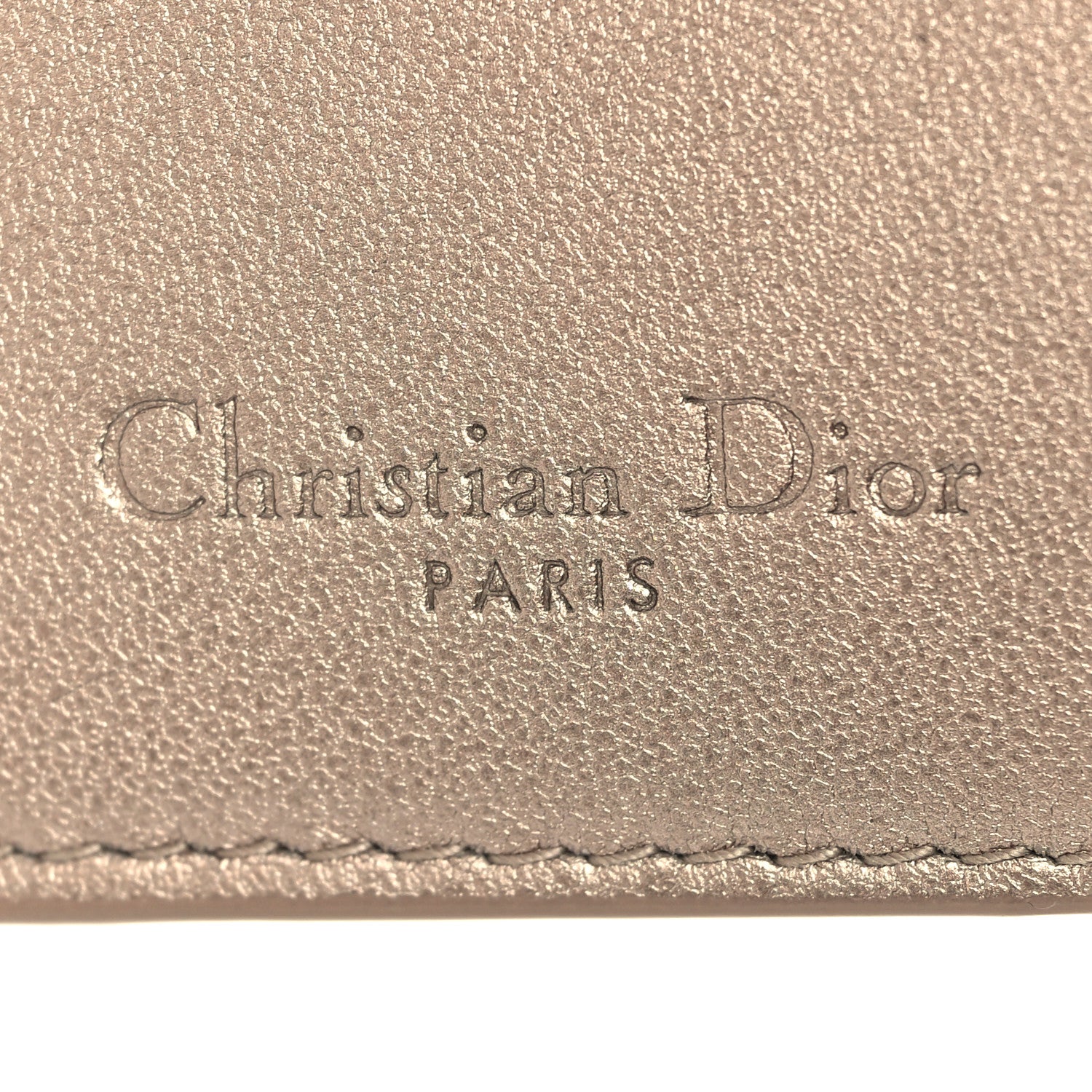 Christian Dior Metallic Lambskin Cannage Lady Dior Lotus Wallet Gold 6 of 6