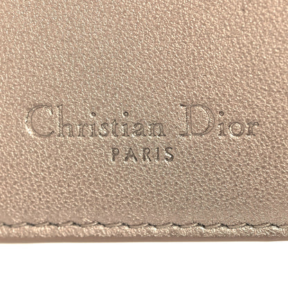 Christian Dior Metallic Lambskin Cannage Lady Dior Lotus Wallet Gold 6 of 6