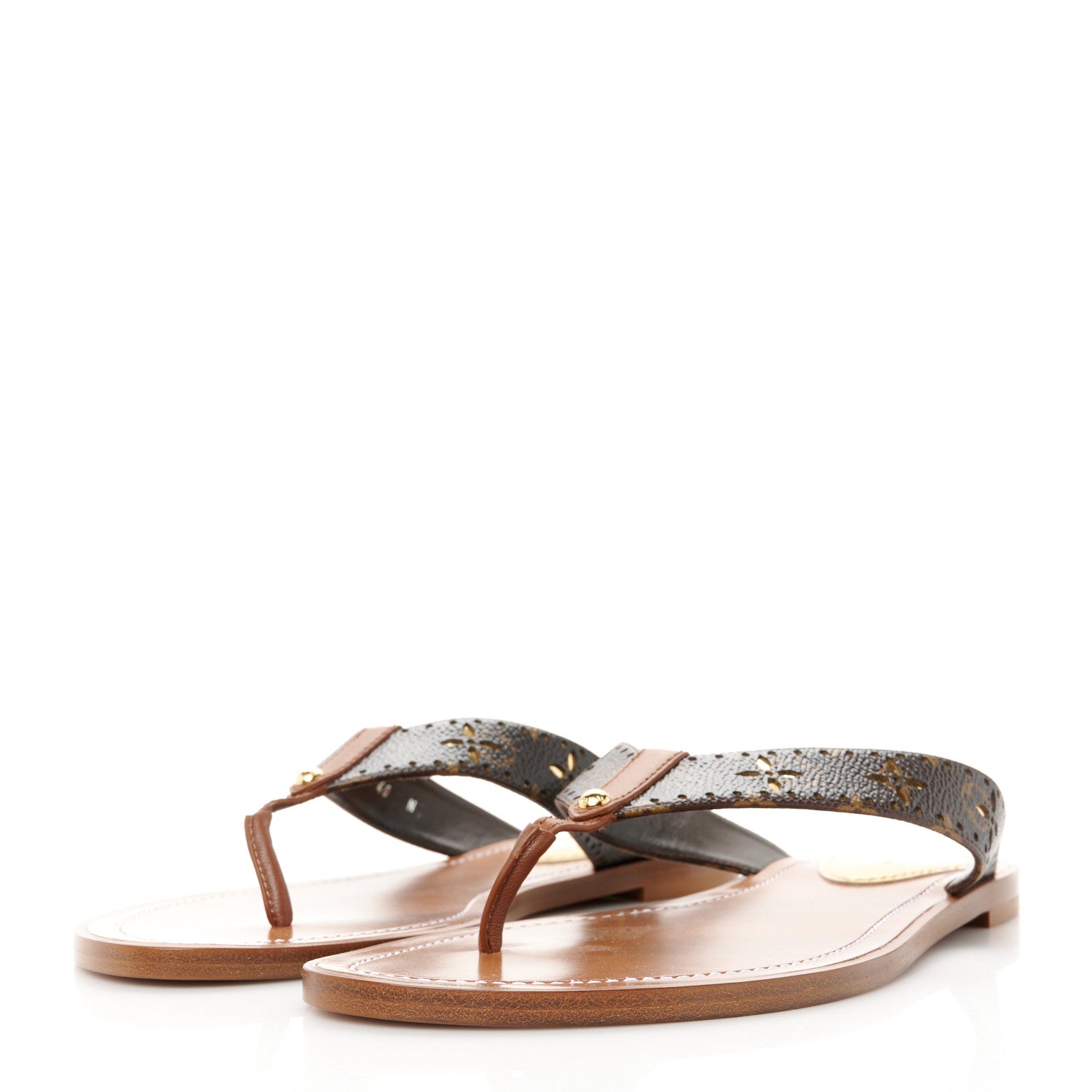 Louis Vuitton Monogram Sunny Flat Thong Sandals 40 Brown 3 of 8