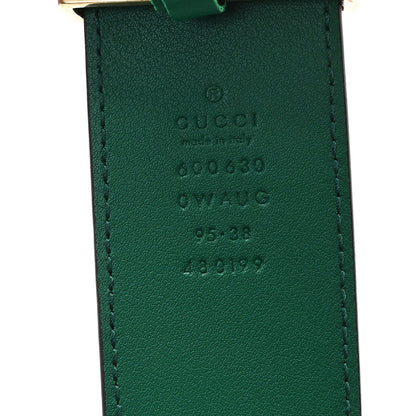 Gucci Calfskin Ceramic Glass Double G 40mm Belt 95 38 Emerald Multicolor 3 of 4