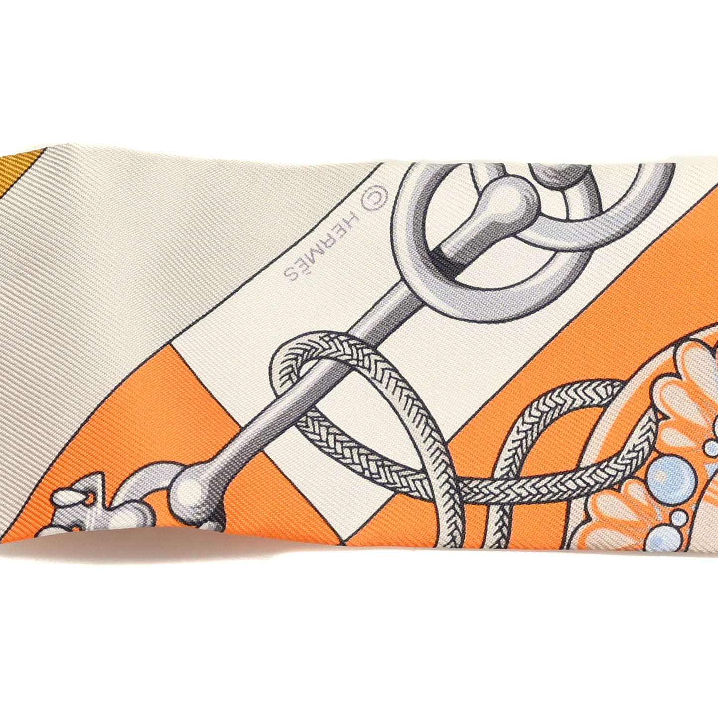 Silk Cliquetis Twilly Orange White Gold